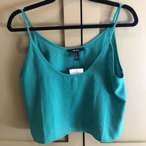 Cropped flowy tank top.